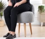 Atelier Del Sofa Puff de Piel Sintética Gris
